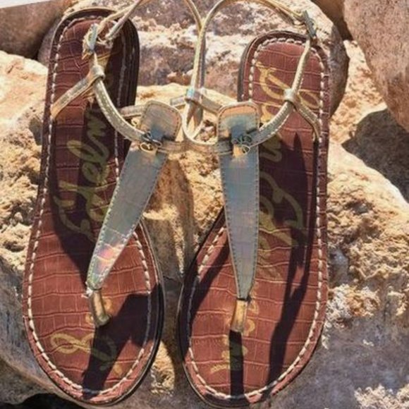 Sam Edelman Shoes - Sam Edelman Gigi gold shimmer sandal